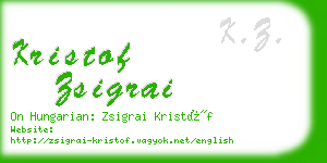 kristof zsigrai business card